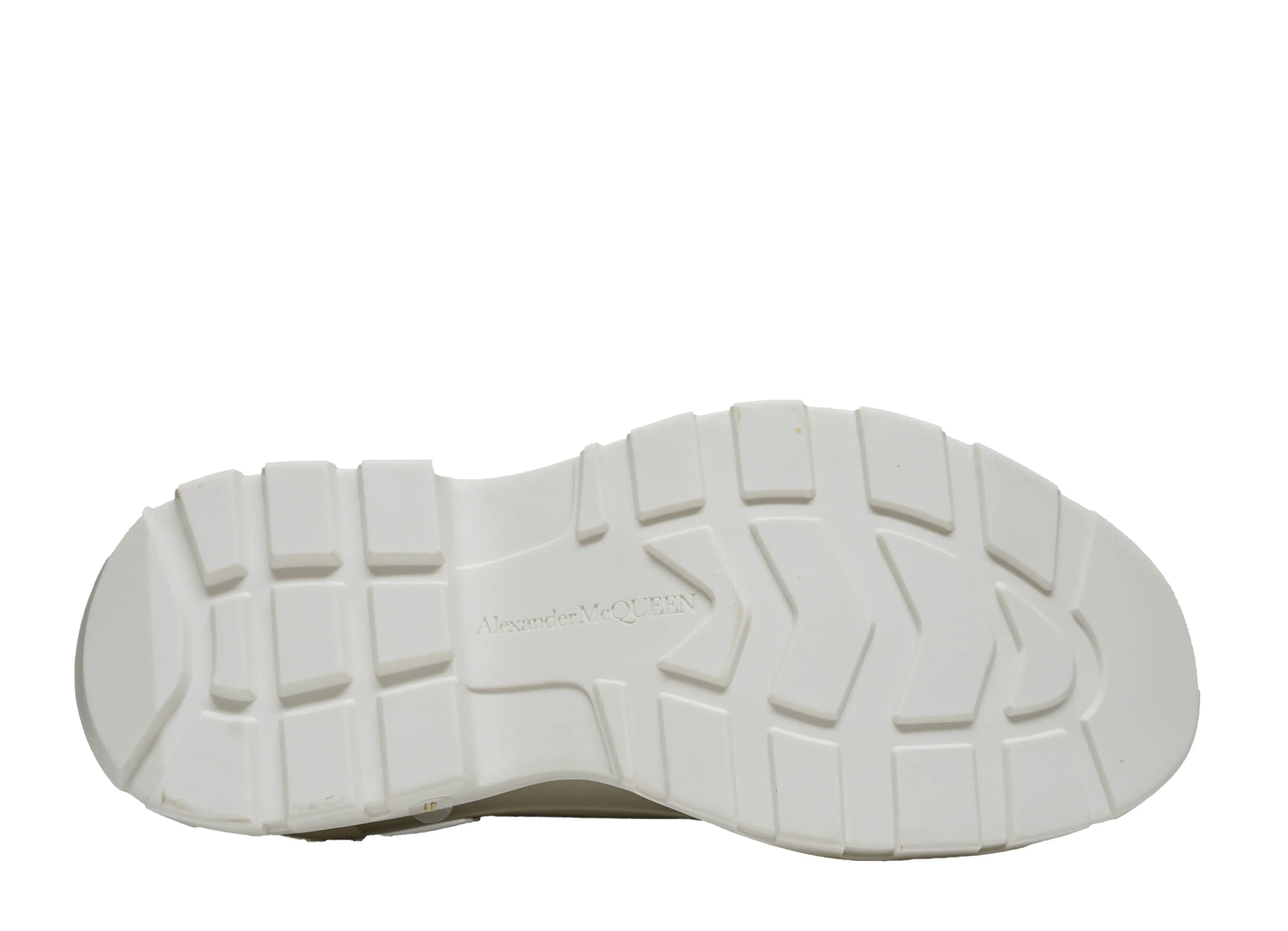 Alexander McQueen Men's White Tread Slick Lace-up Canvas Sneaker 705660