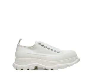 Alexander McQueen Men's White Tread Slick Lace-up Canvas Sneaker 705660