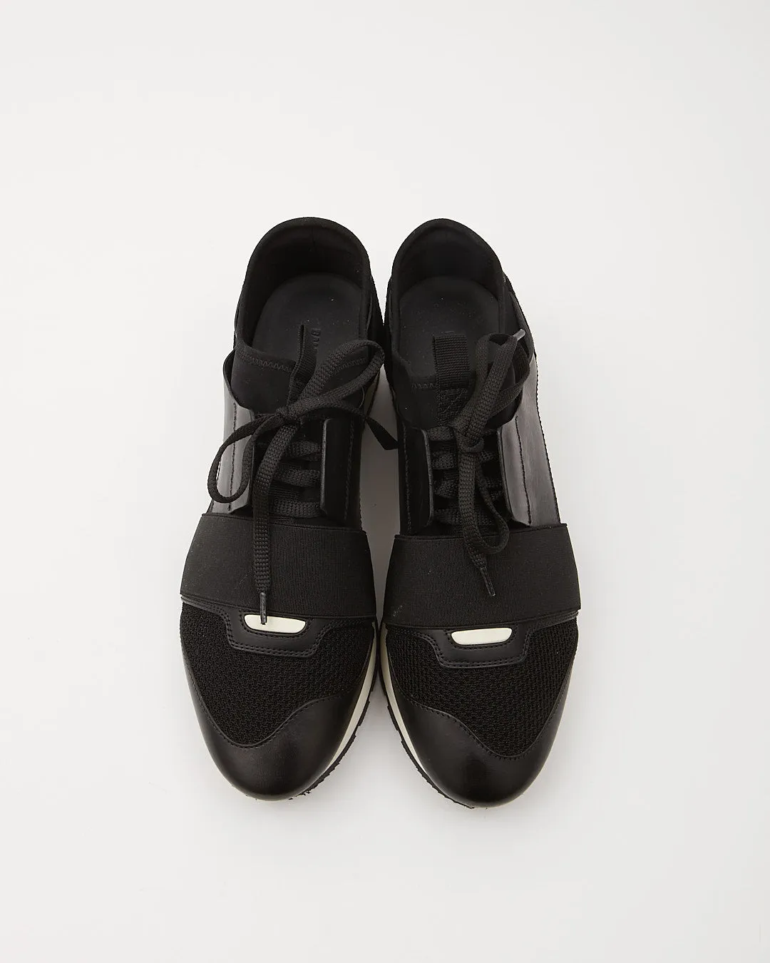 Balenciaga Black Suede & Leather Race Runner Athlethic Sneaker - 39