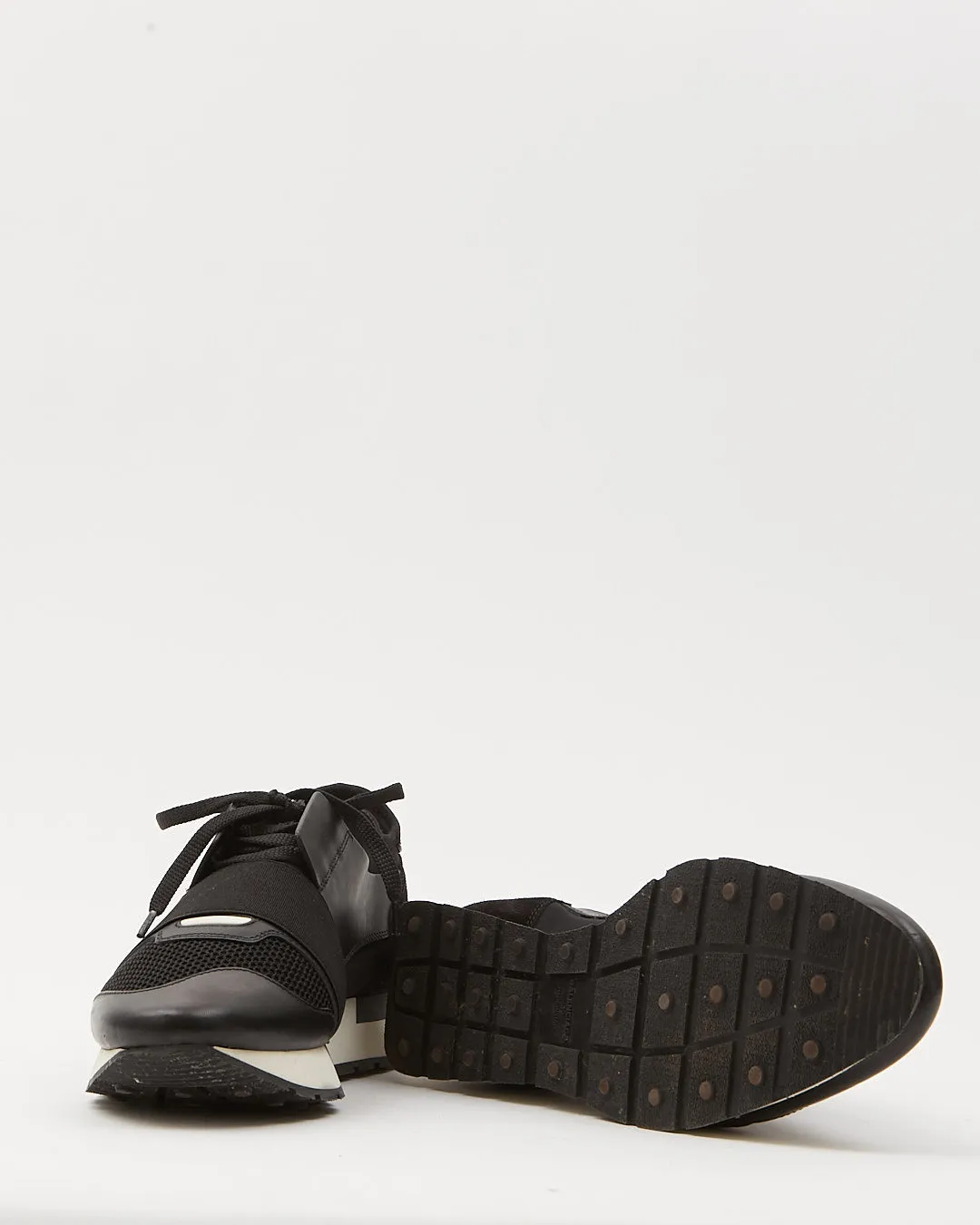 Balenciaga Black Suede & Leather Race Runner Athlethic Sneaker - 39