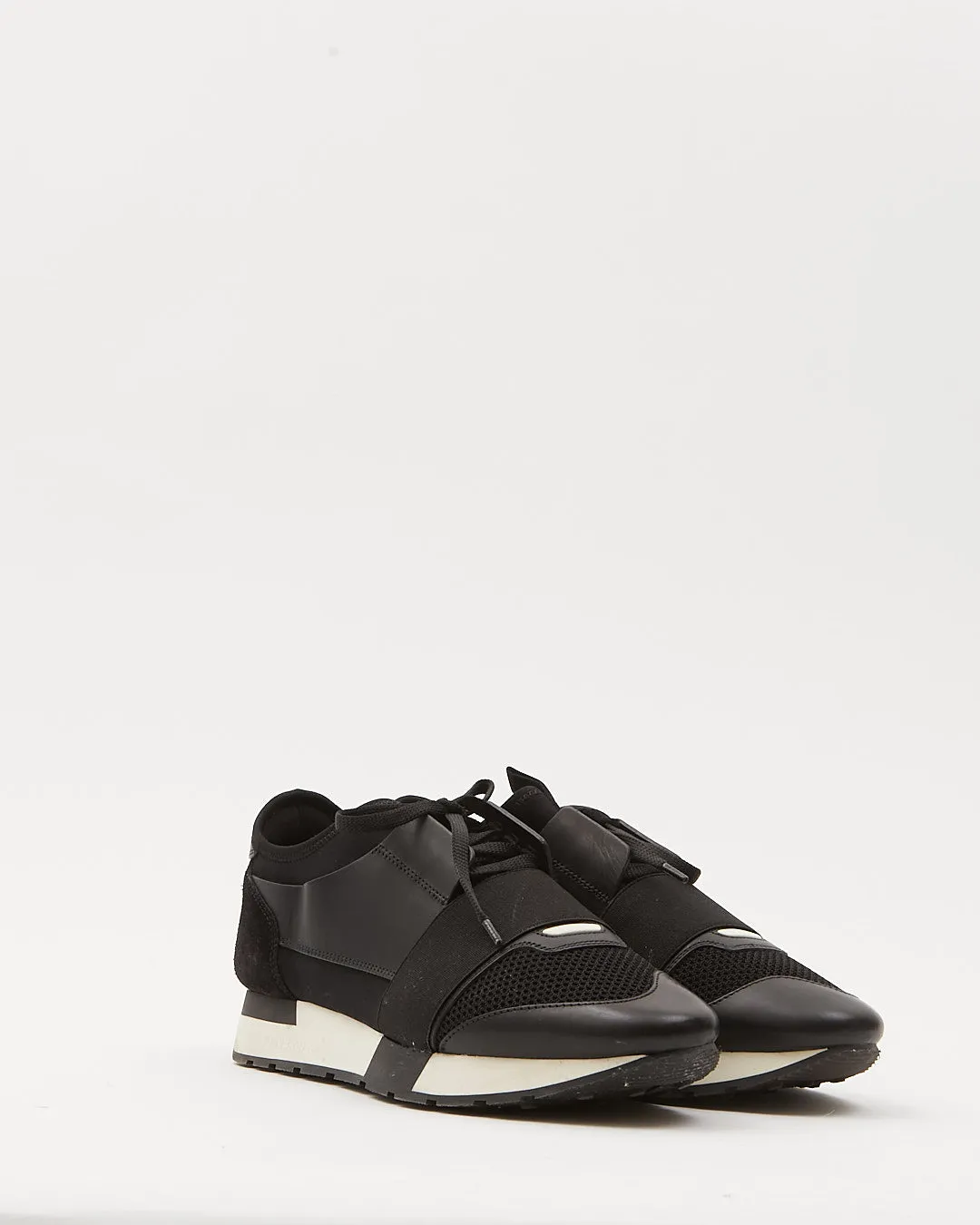 Balenciaga Black Suede & Leather Race Runner Athlethic Sneaker - 39