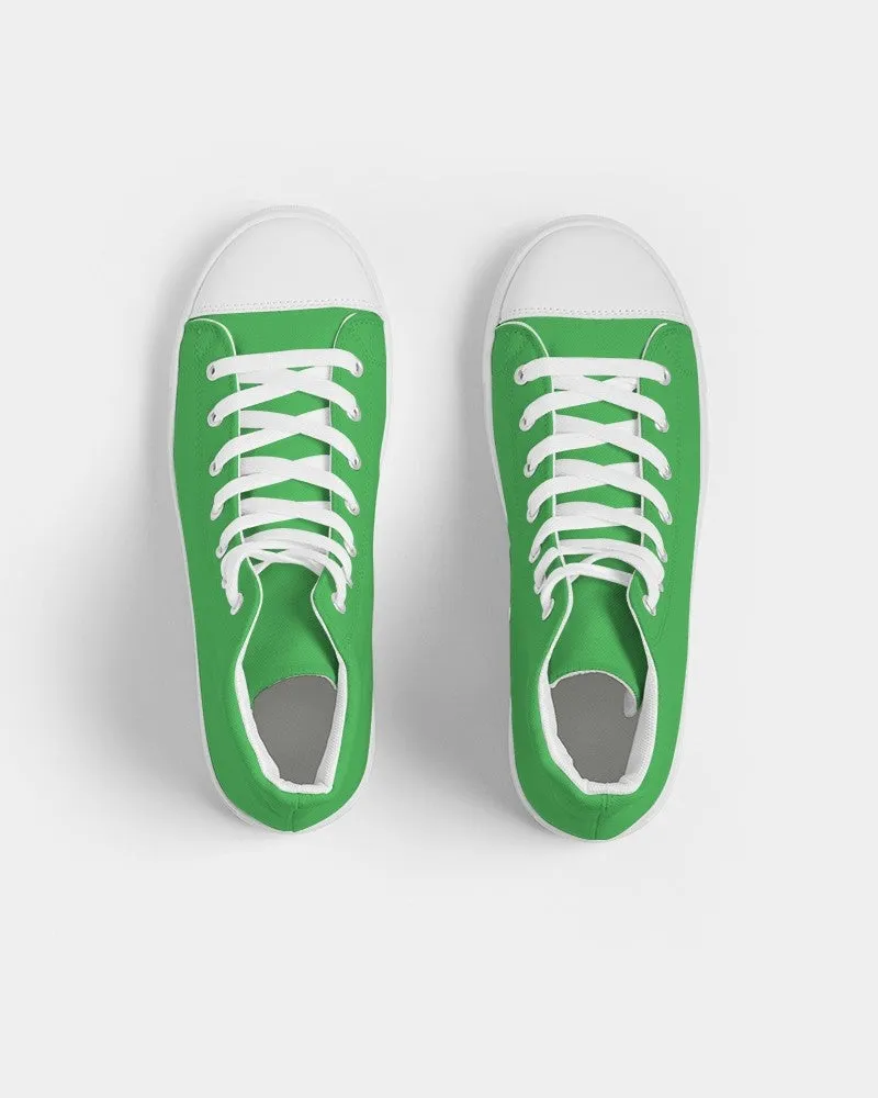 Bright Green Men's High-top Canvas Sneakers | Men's | Bright Pure Green | C75M0Y100K0