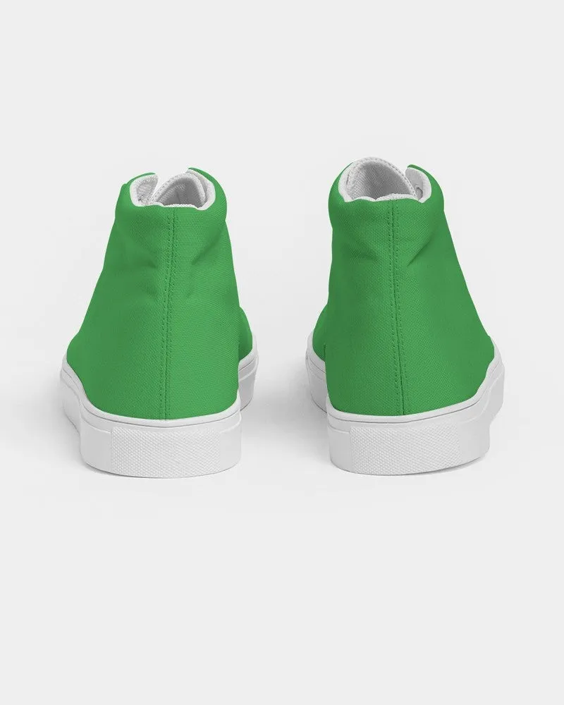 Bright Green Men's High-top Canvas Sneakers | Men's | Bright Pure Green | C75M0Y100K0