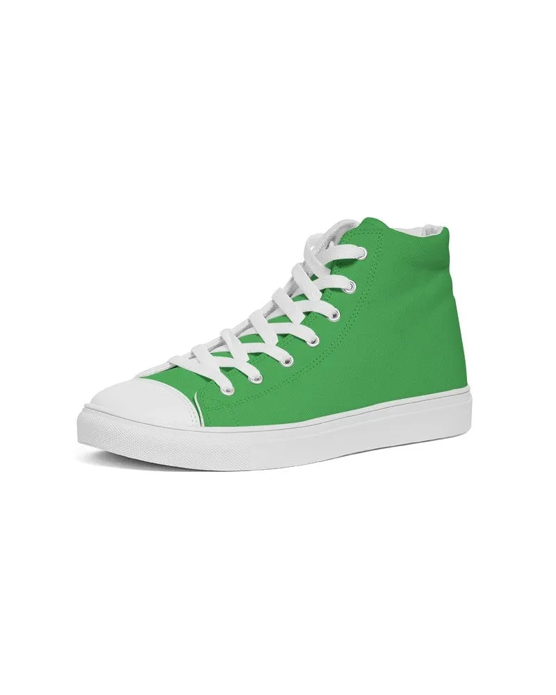 Bright Green Men's High-top Canvas Sneakers | Men's | Bright Pure Green | C75M0Y100K0