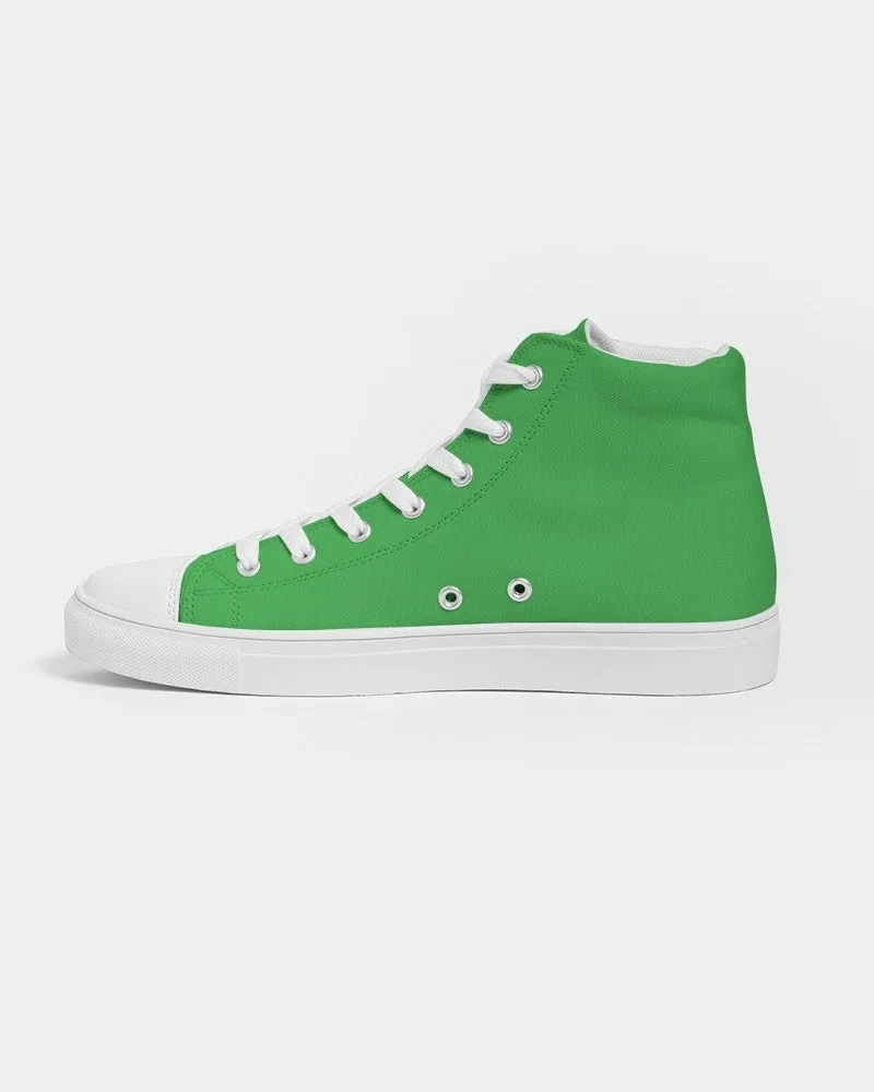 Bright Green Men's High-top Canvas Sneakers | Men's | Bright Pure Green | C75M0Y100K0