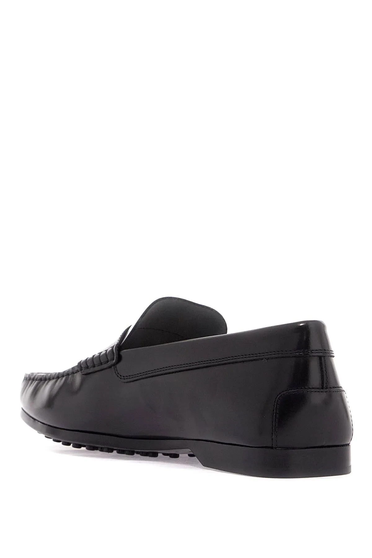 brushed leather loafers with penny detail
