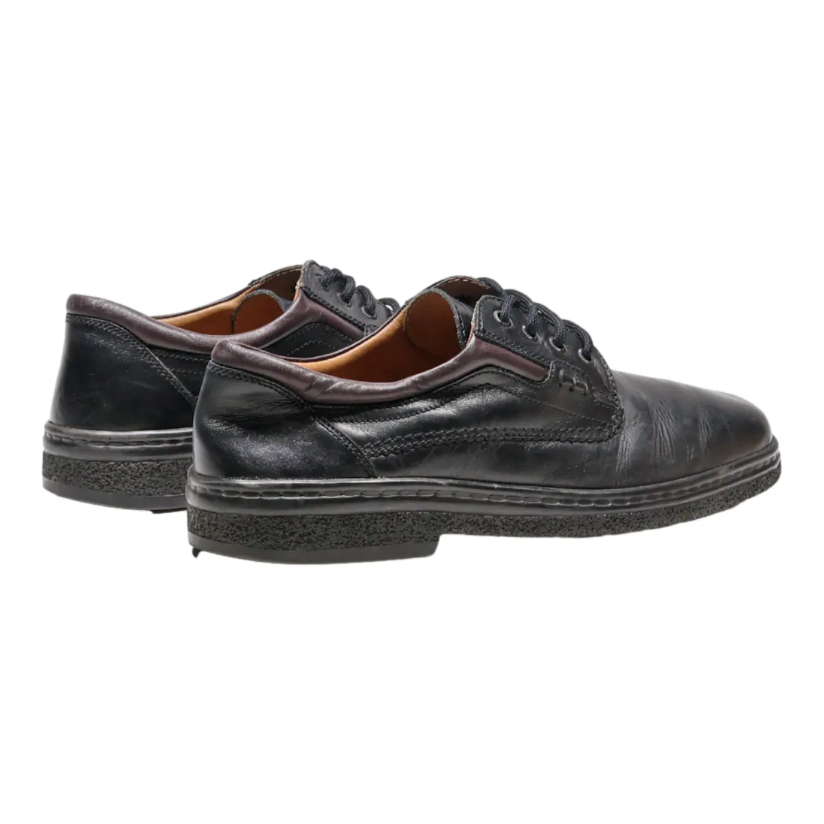 DERBY Derby Shoes Black Leather Mens UK 11