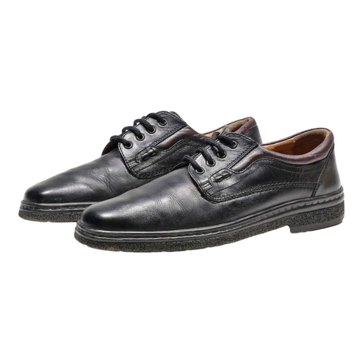DERBY Derby Shoes Black Leather Mens UK 11