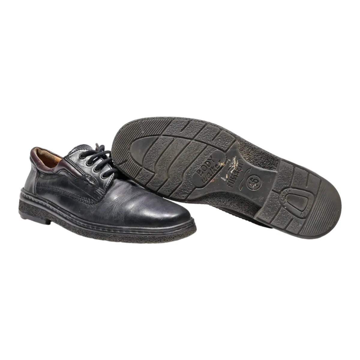 DERBY Derby Shoes Black Leather Mens UK 11