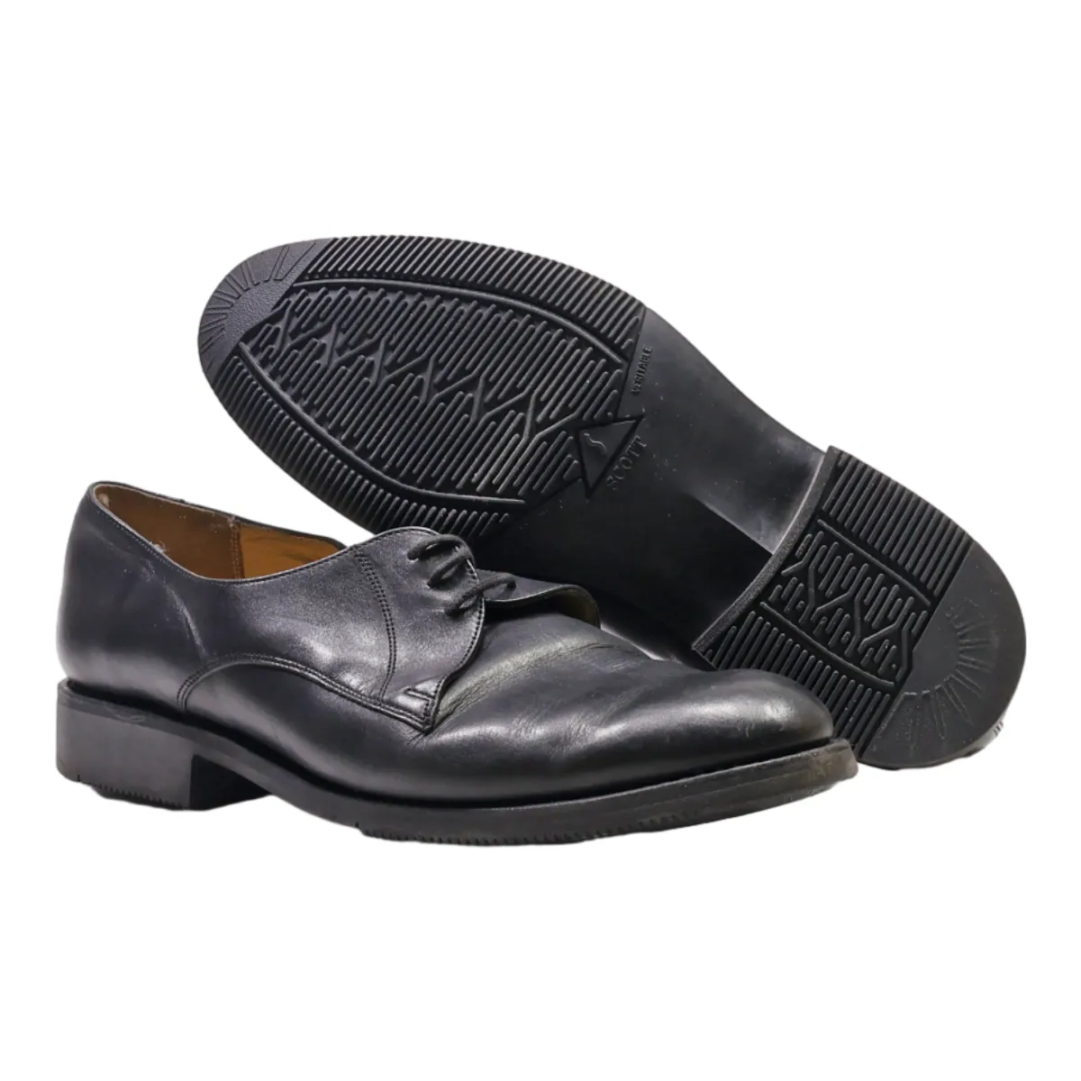 Derby Shoes Black Leather Mens UK 9.5