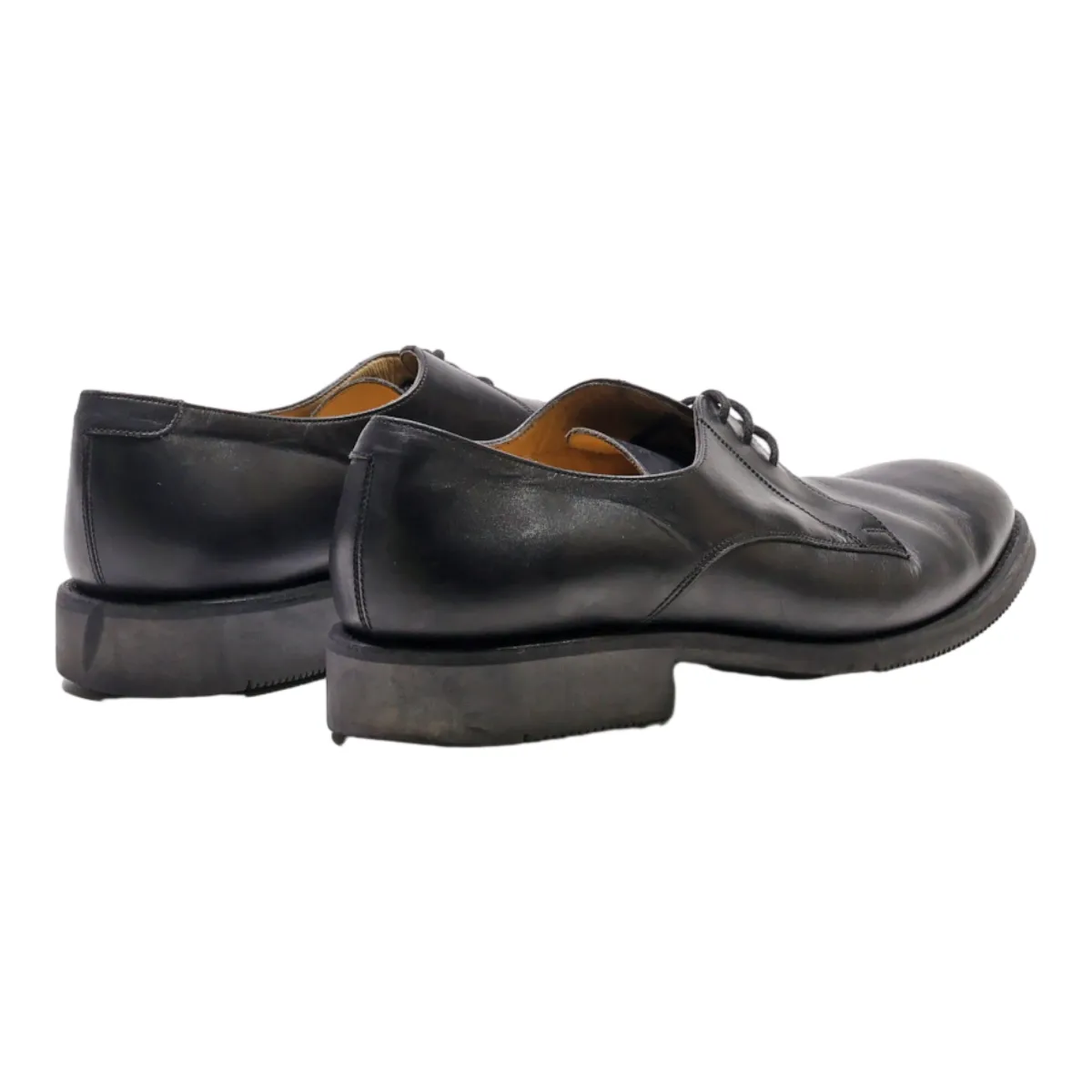 Derby Shoes Black Leather Mens UK 9.5