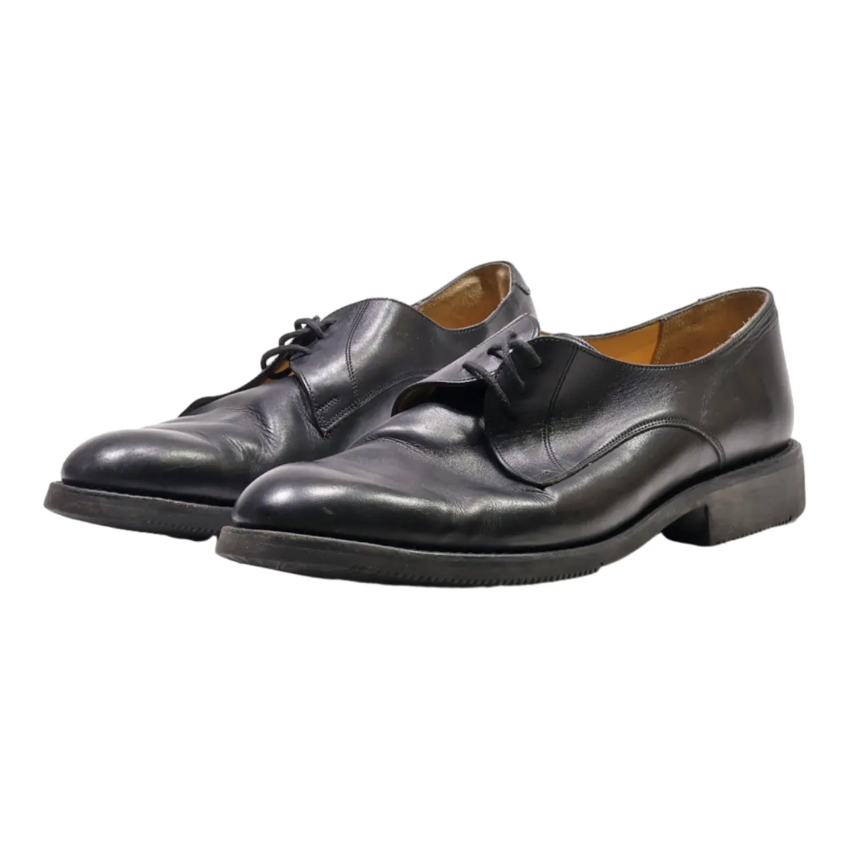 Derby Shoes Black Leather Mens UK 9.5