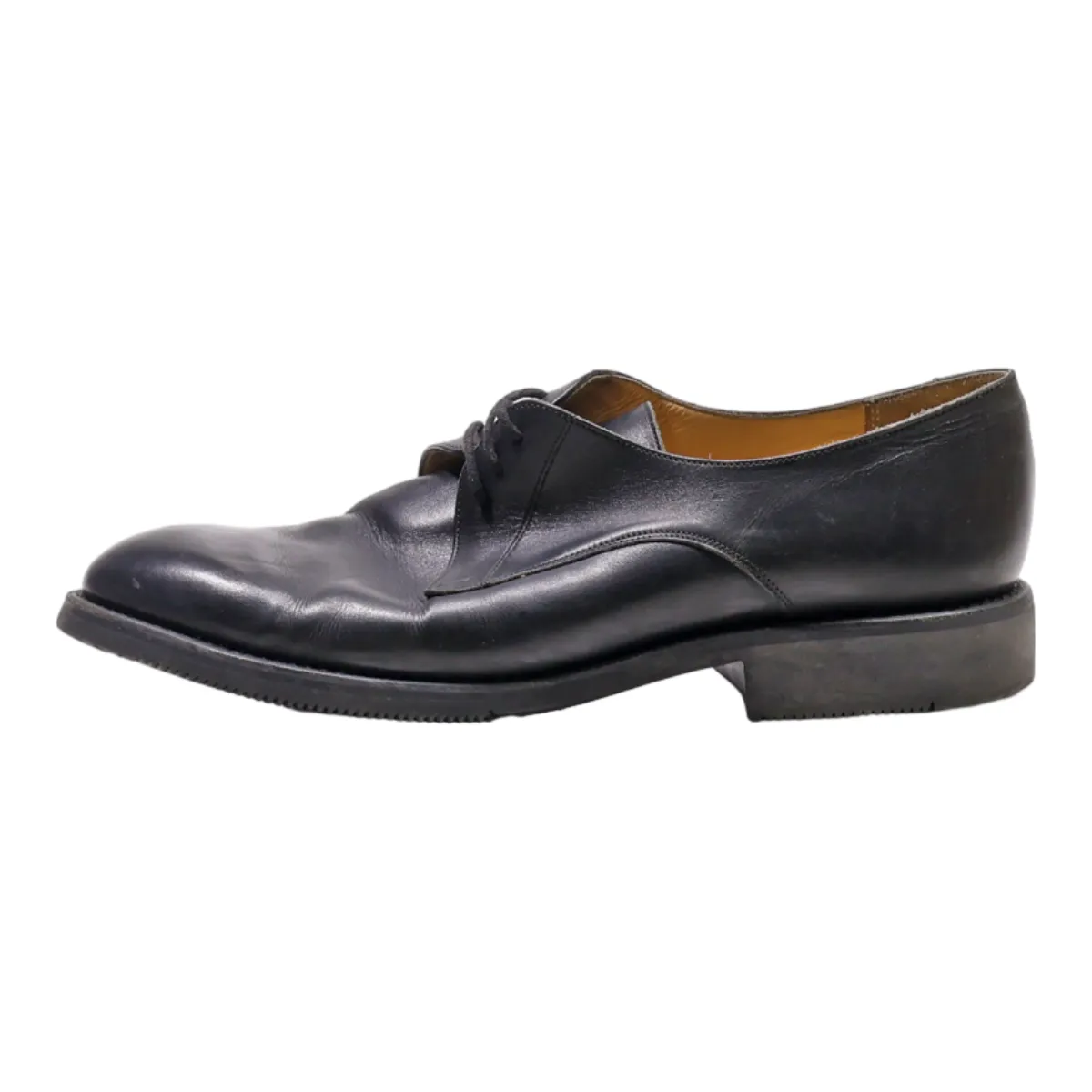 Derby Shoes Black Leather Mens UK 9.5
