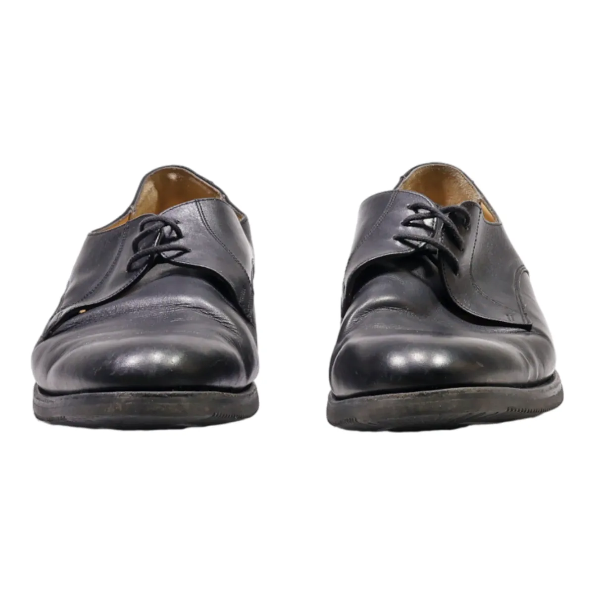 Derby Shoes Black Leather Mens UK 9.5