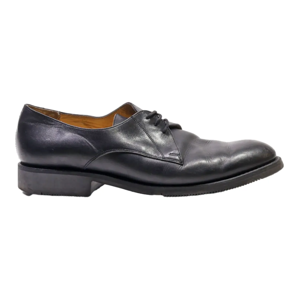 Derby Shoes Black Leather Mens UK 9.5