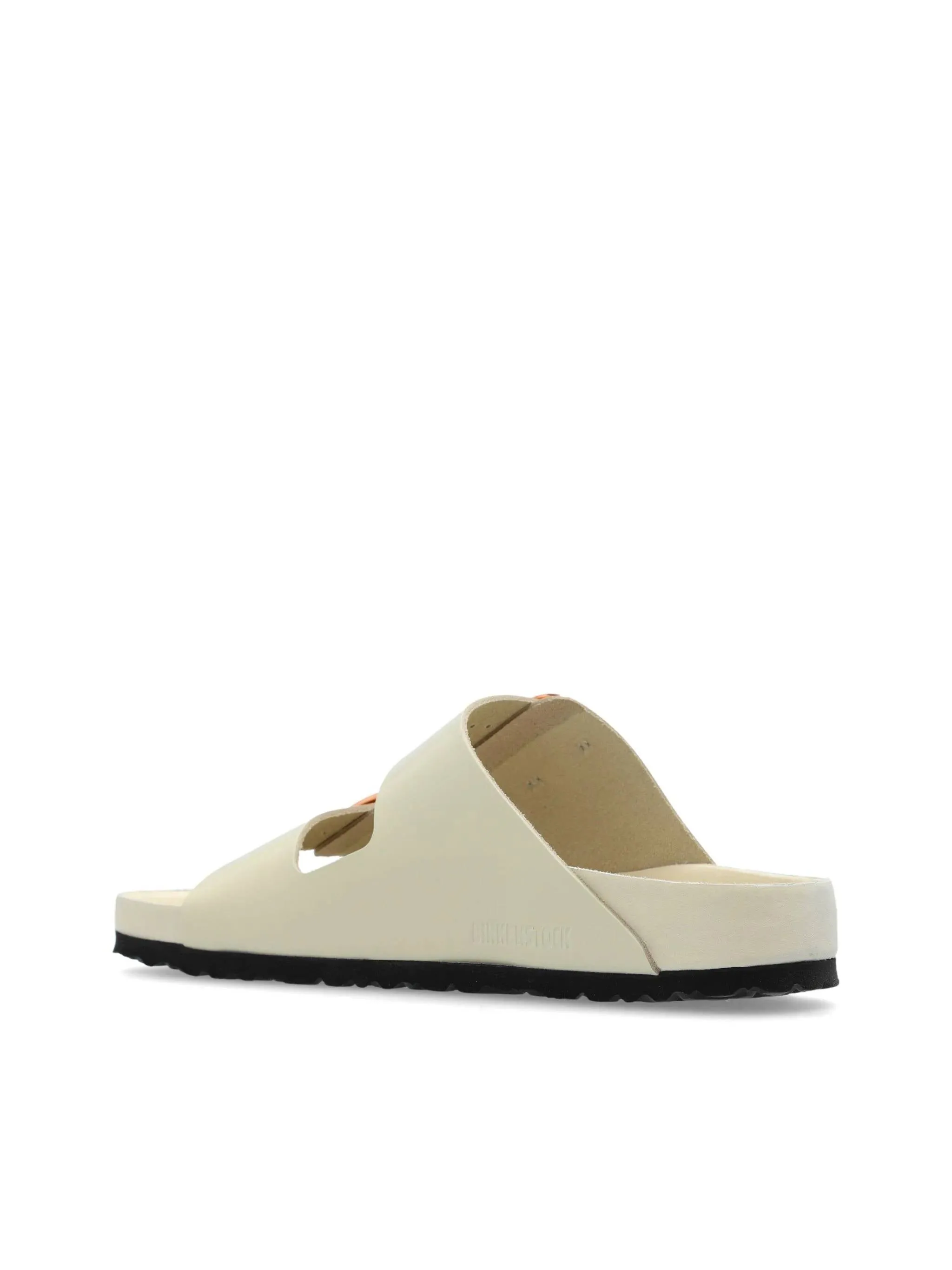 Ecru High-Shine Big Buckle Sandals
