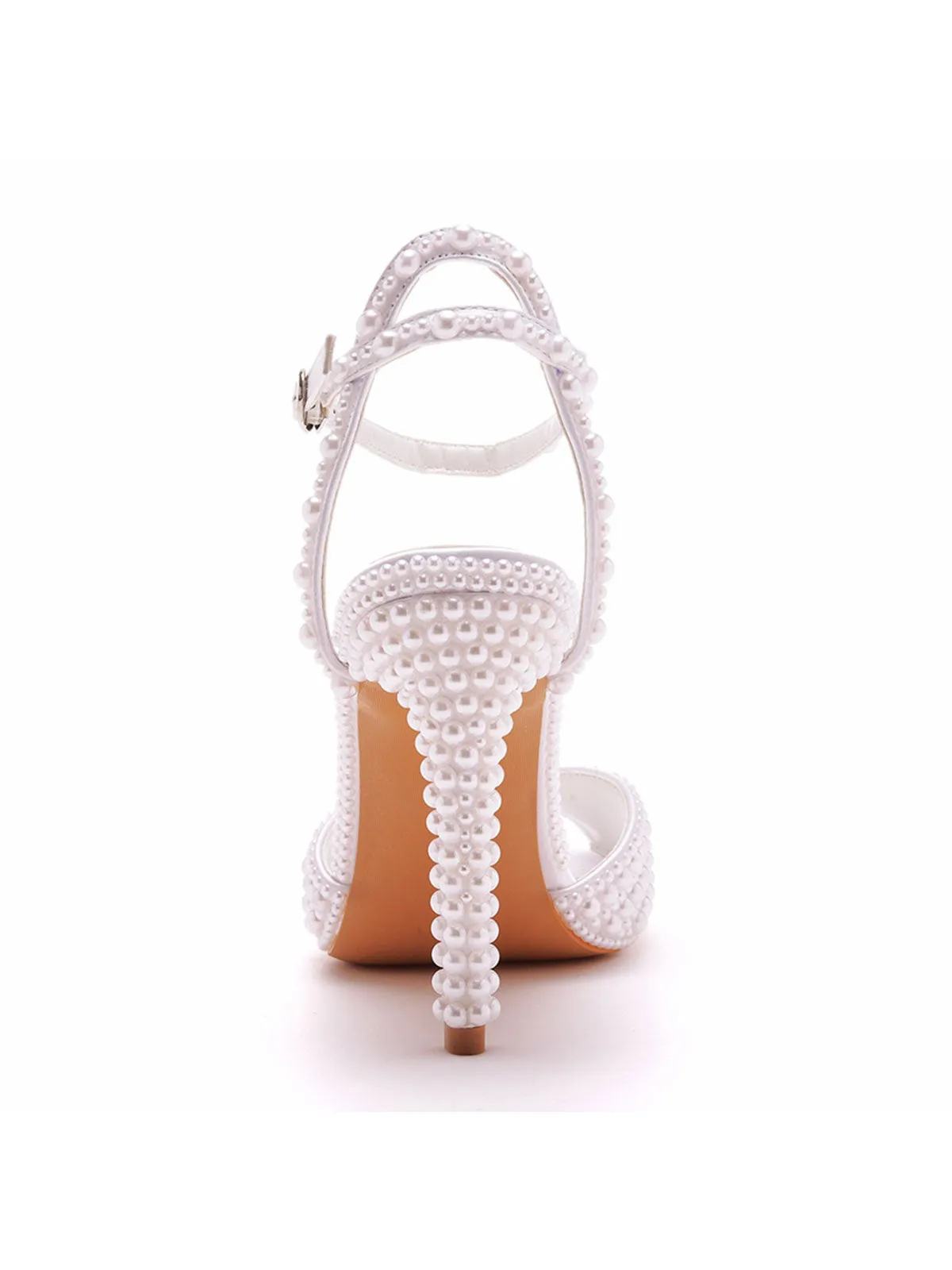 Elegant Pearl Peep Toe Stiletto Ultra High Heels