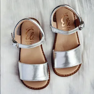 Eli1957 Girls Metallic Silver Sandal