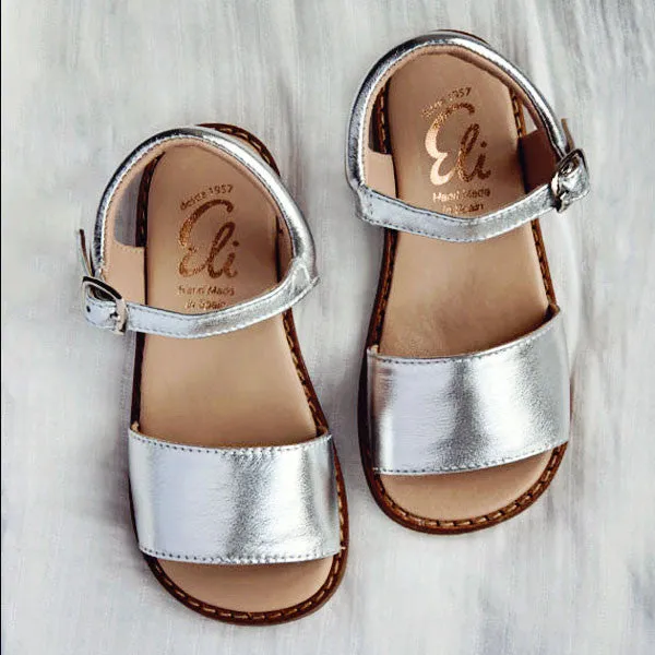 Eli1957 Girls Metallic Silver Sandal