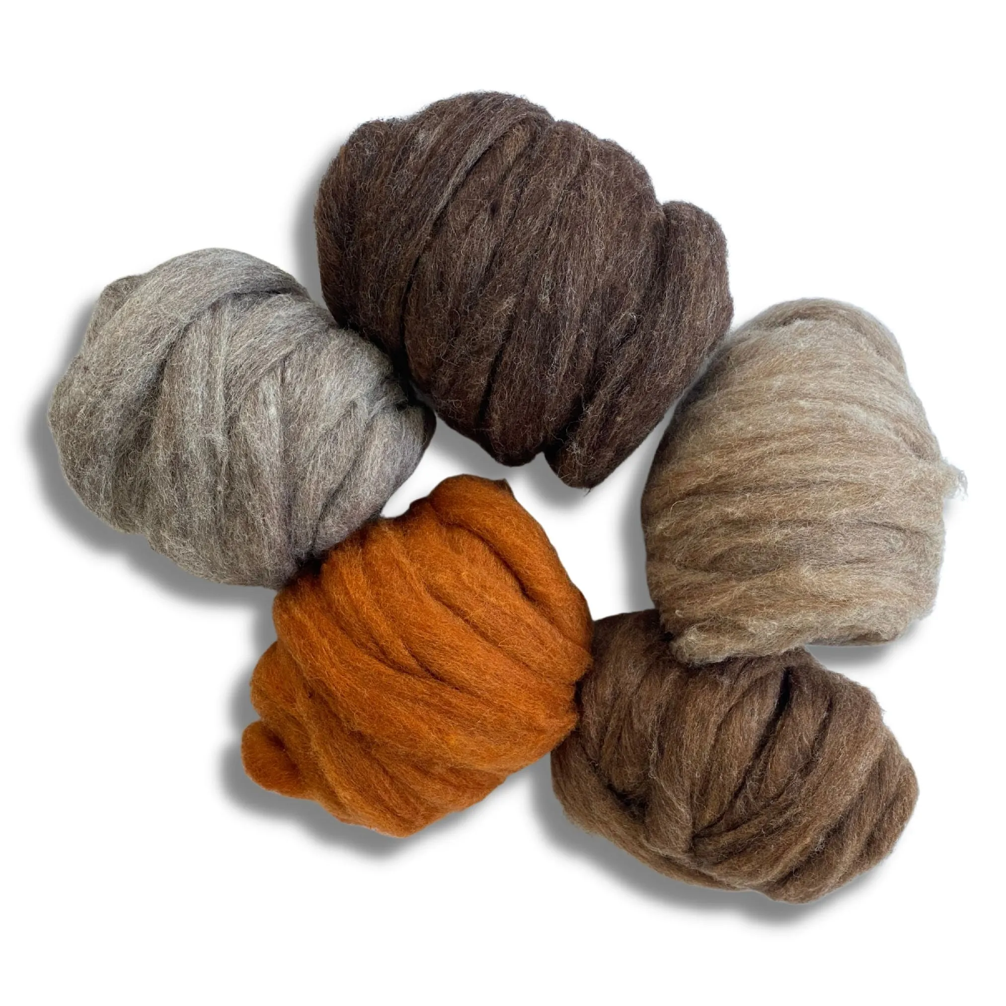 Furry Friends Variety Pack | Carded Corriedale Wool Sliver | 5 Colors