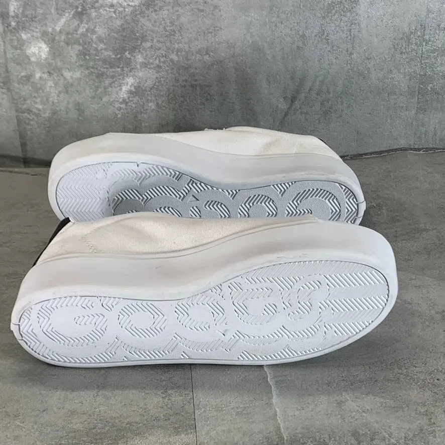 GOATS Women's White Canvas The 305 2-Strap Slip-On Platform Sneakers SZ 6