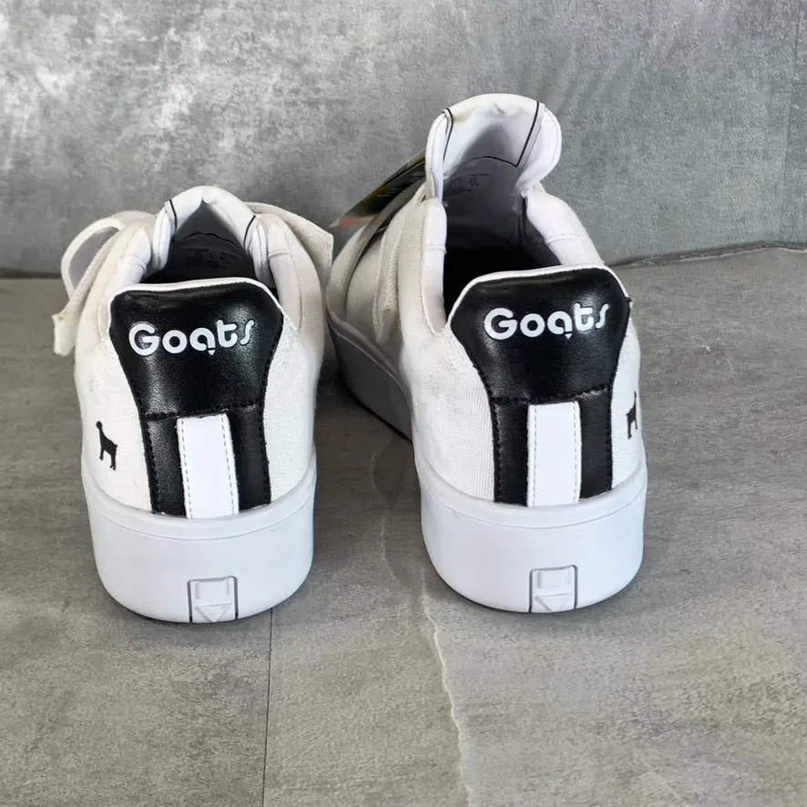 GOATS Women's White Canvas The 728 Cross Straps Platform Slip-On Sneakers SZ 9