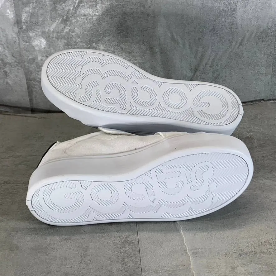 GOATS Women's White Canvas The 728 Cross Straps Platform Slip-On Sneakers SZ 9