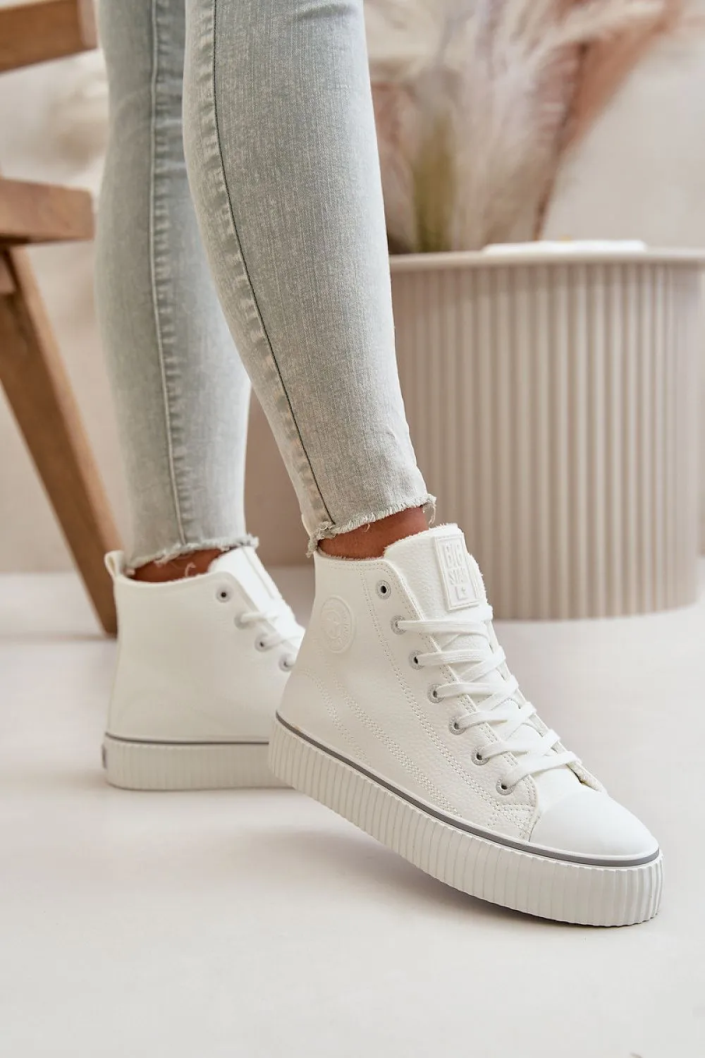 High Top Laced Sneakers