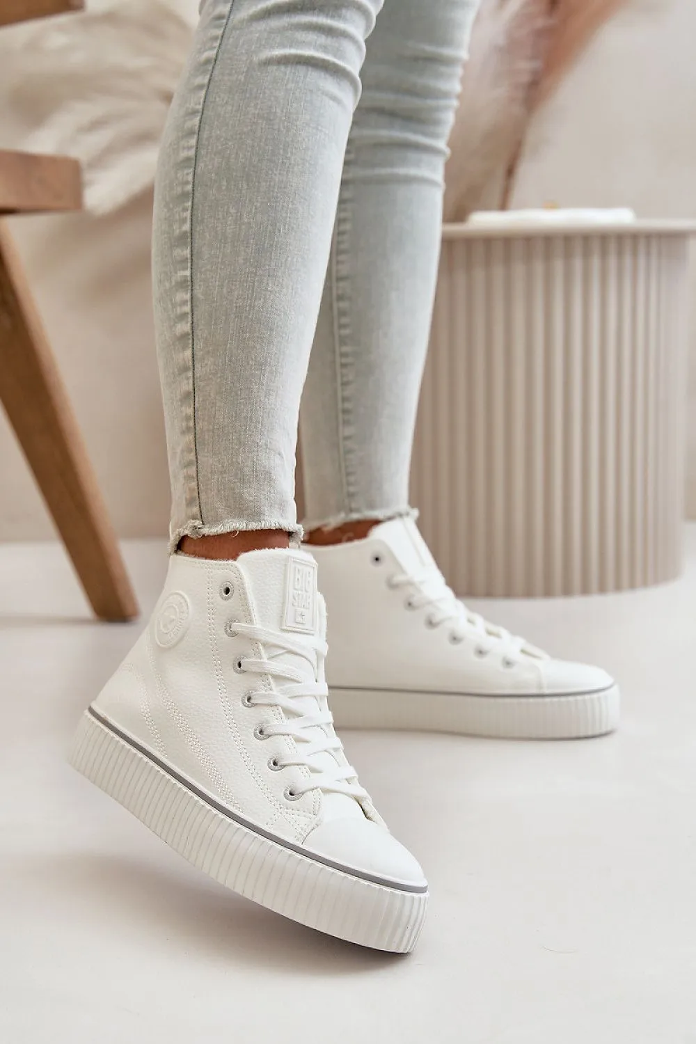 High Top Laced Sneakers