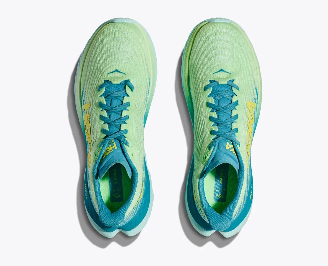 Hoka Mens Mach 5- Lime Glow/Ocean Mist (1127893-LGOM)