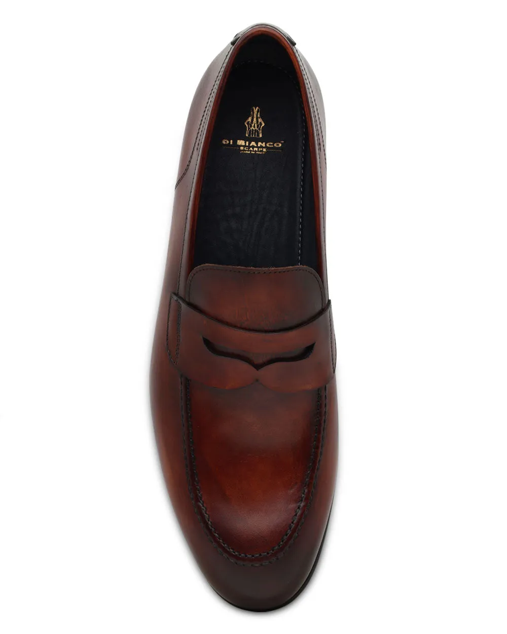 Leather Penny Loafer in Cognac