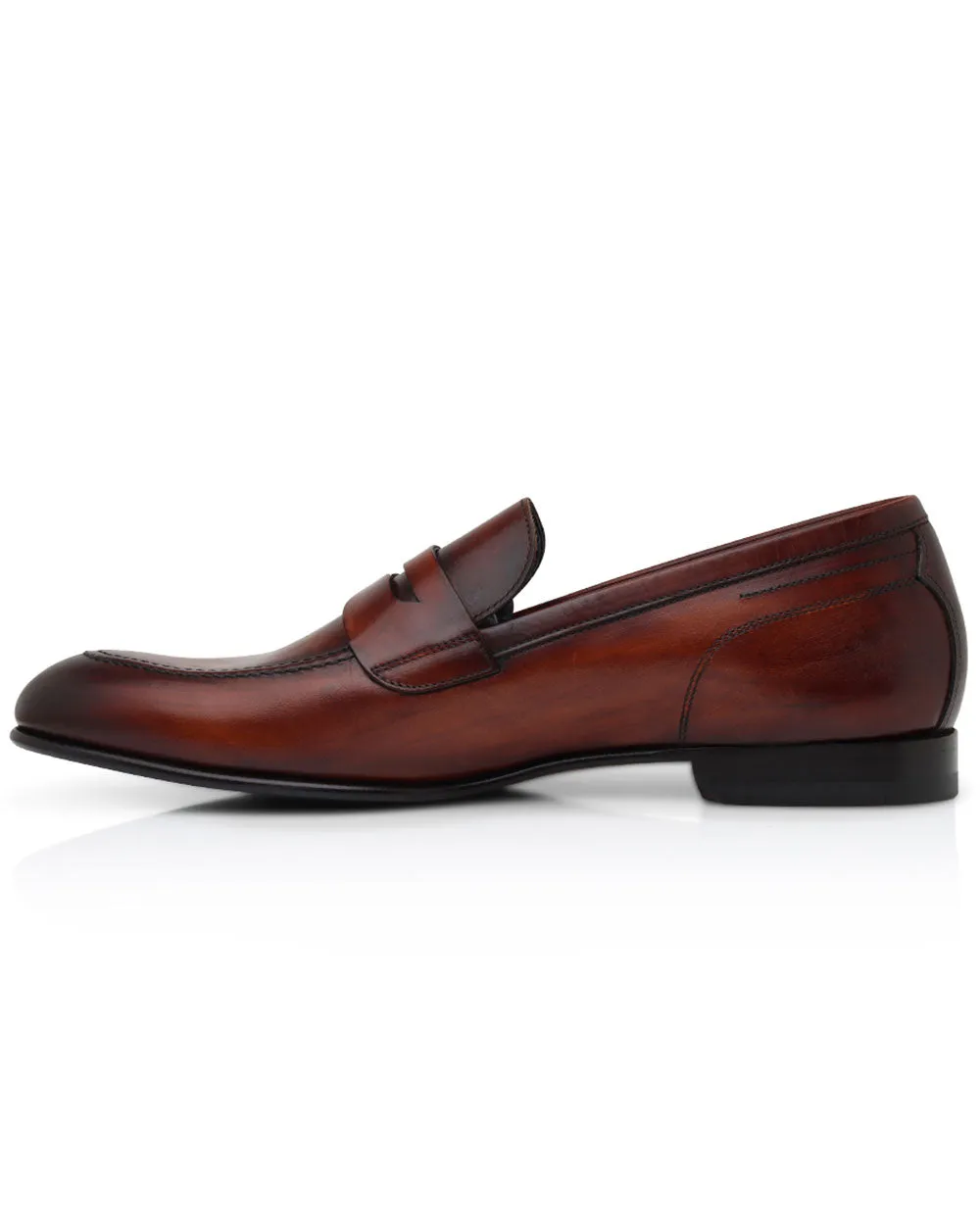 Leather Penny Loafer in Cognac