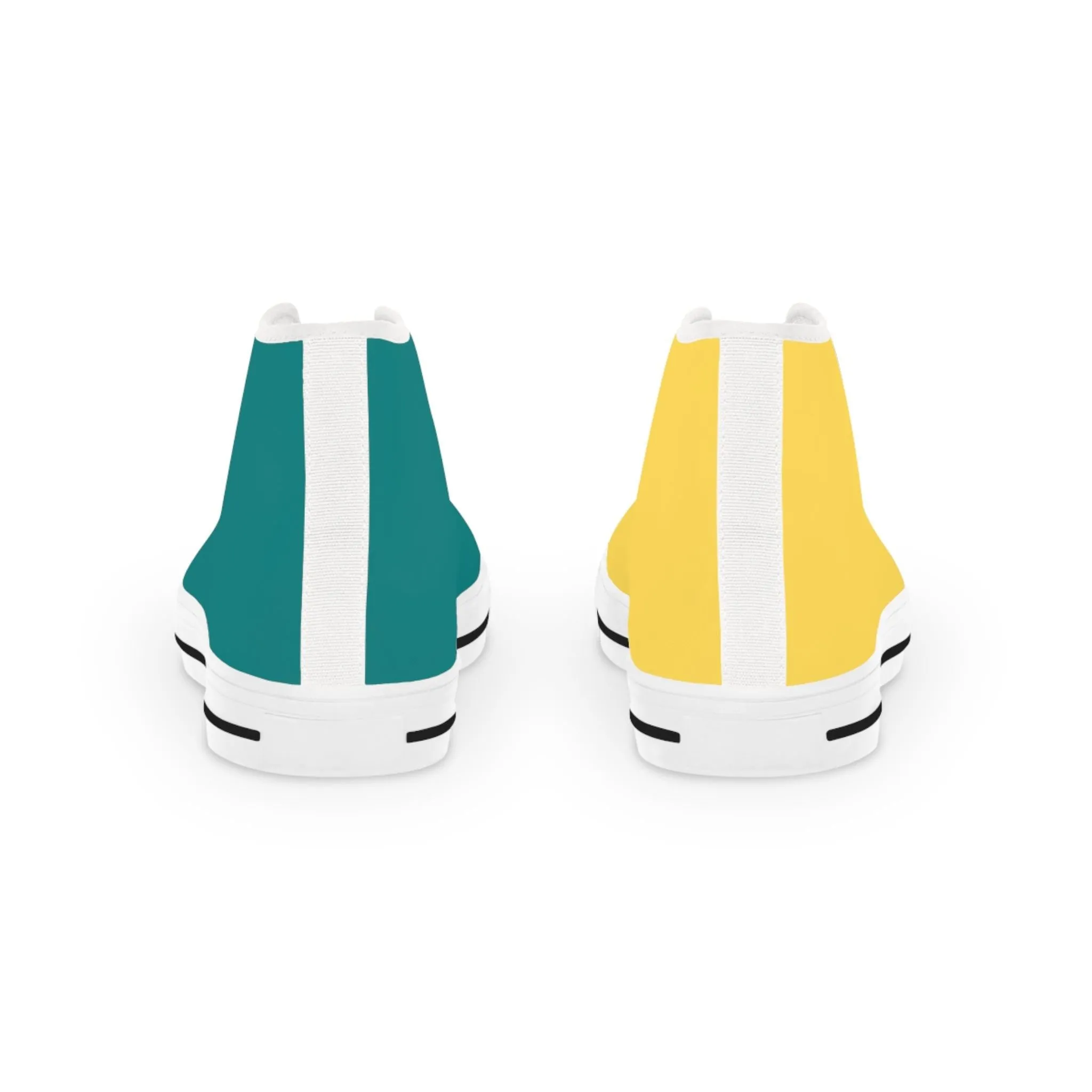 Men's Teal & Mustard Mismatched High Top Sneakers