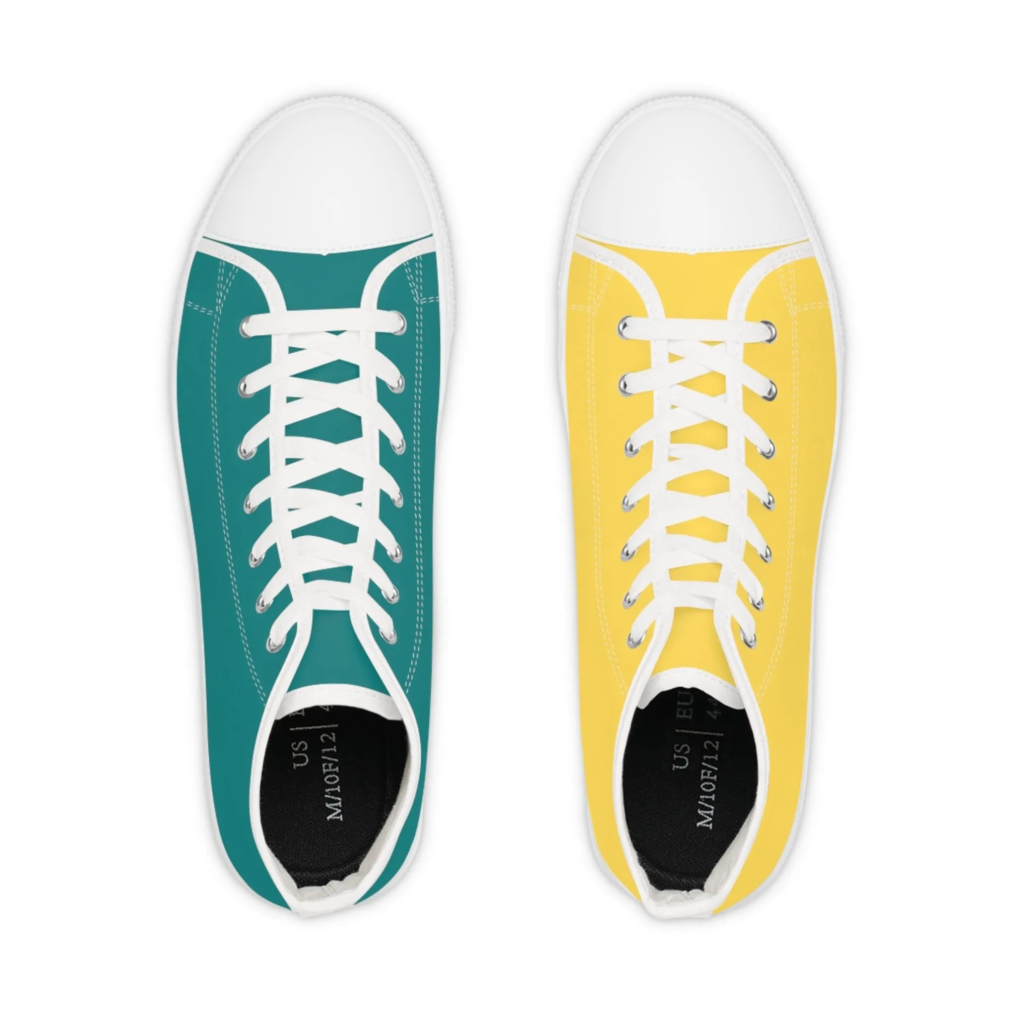 Men's Teal & Mustard Mismatched High Top Sneakers