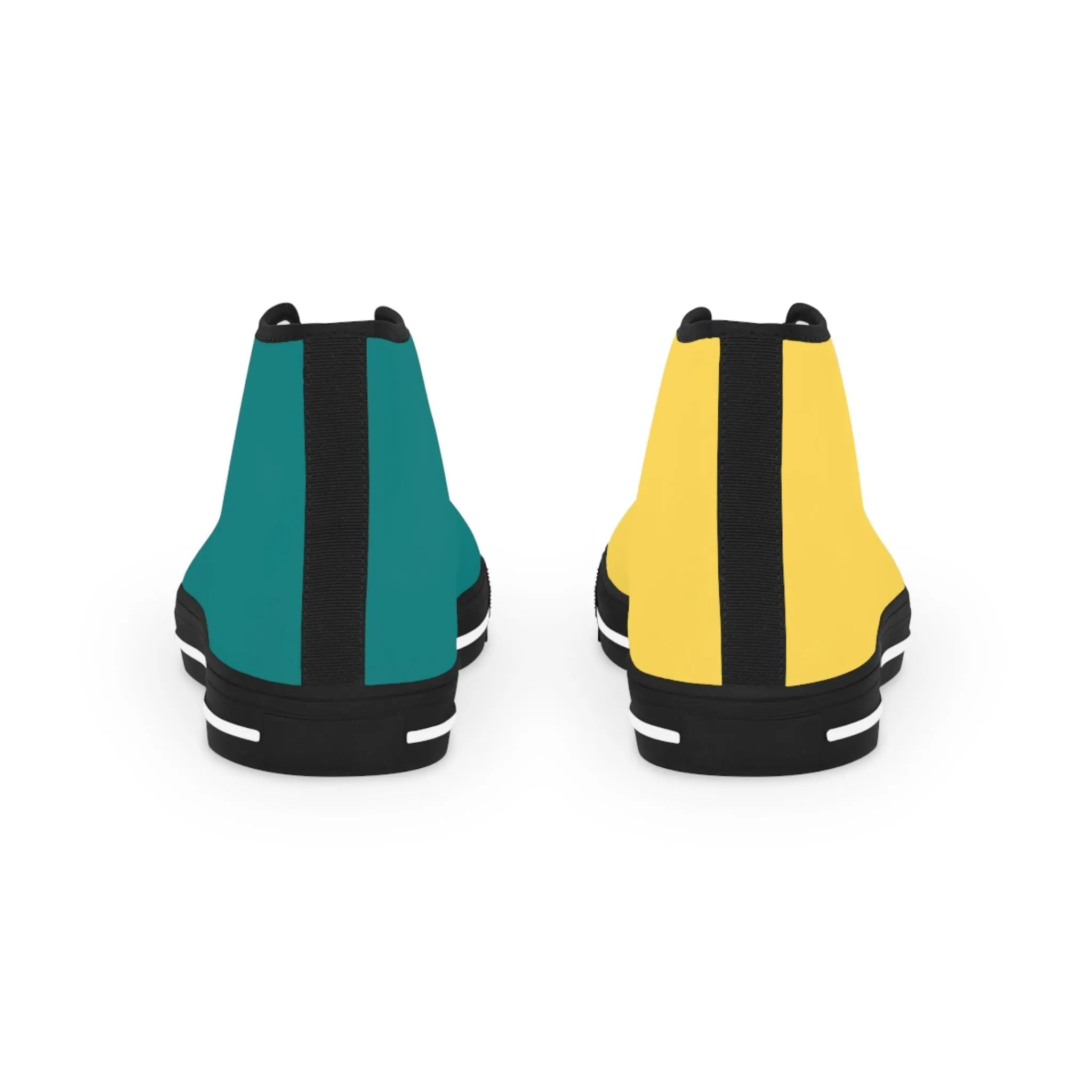 Men's Teal & Mustard Mismatched High Top Sneakers