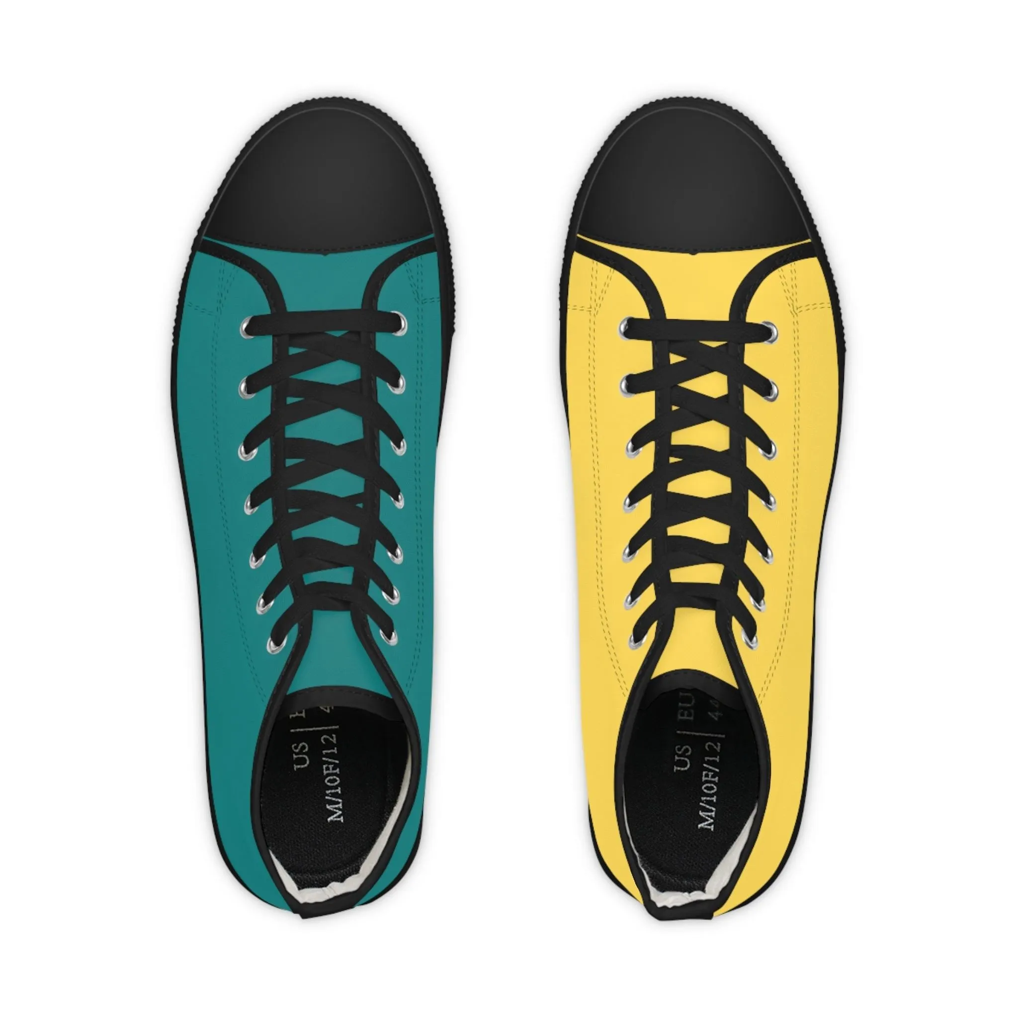 Men's Teal & Mustard Mismatched High Top Sneakers