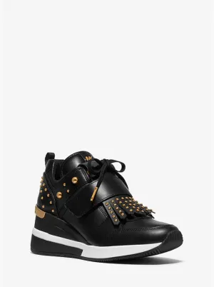 MICHAEL Michael Kors Georgie Studded Leather Kiltie Trainer