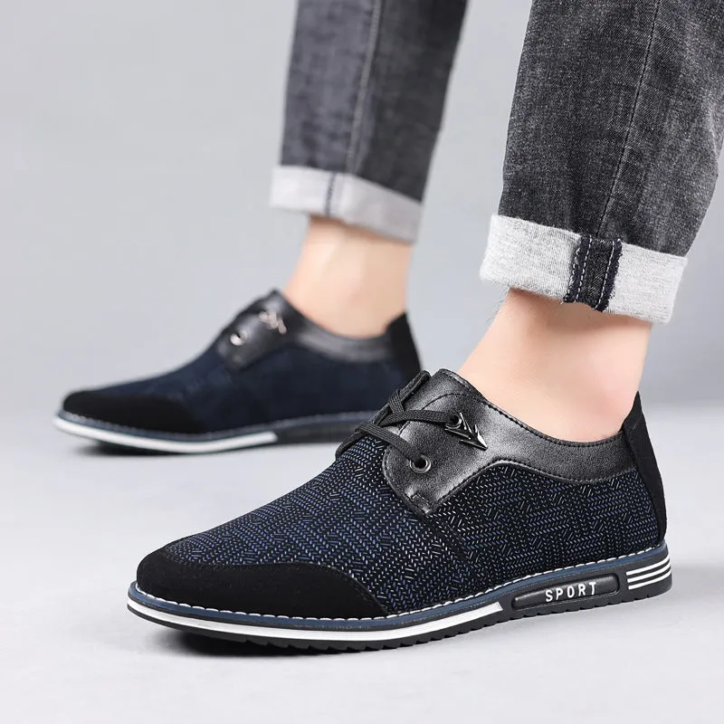 Männer Special Suede Splicing Schnüren Soft Business Casual Schuhe