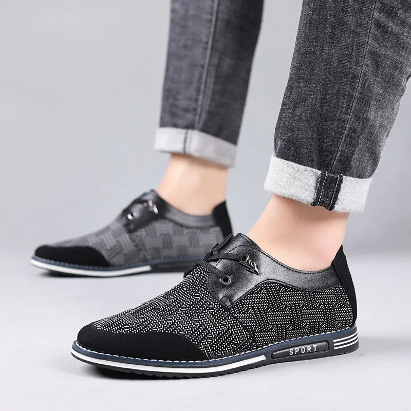 Männer Special Suede Splicing Schnüren Soft Business Casual Schuhe