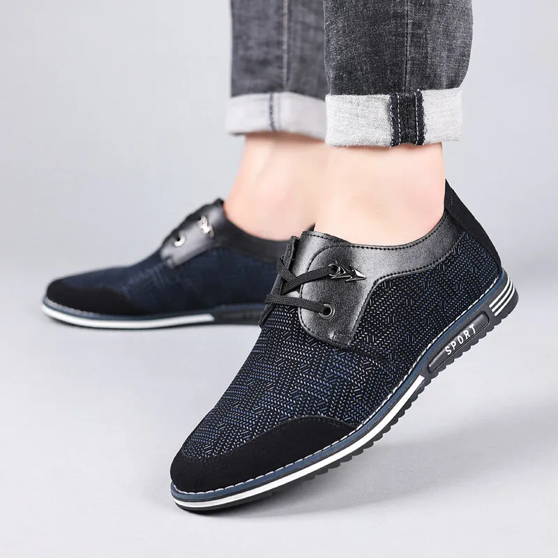 Männer Special Suede Splicing Schnüren Soft Business Casual Schuhe