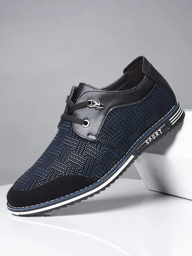 Männer Special Suede Splicing Schnüren Soft Business Casual Schuhe