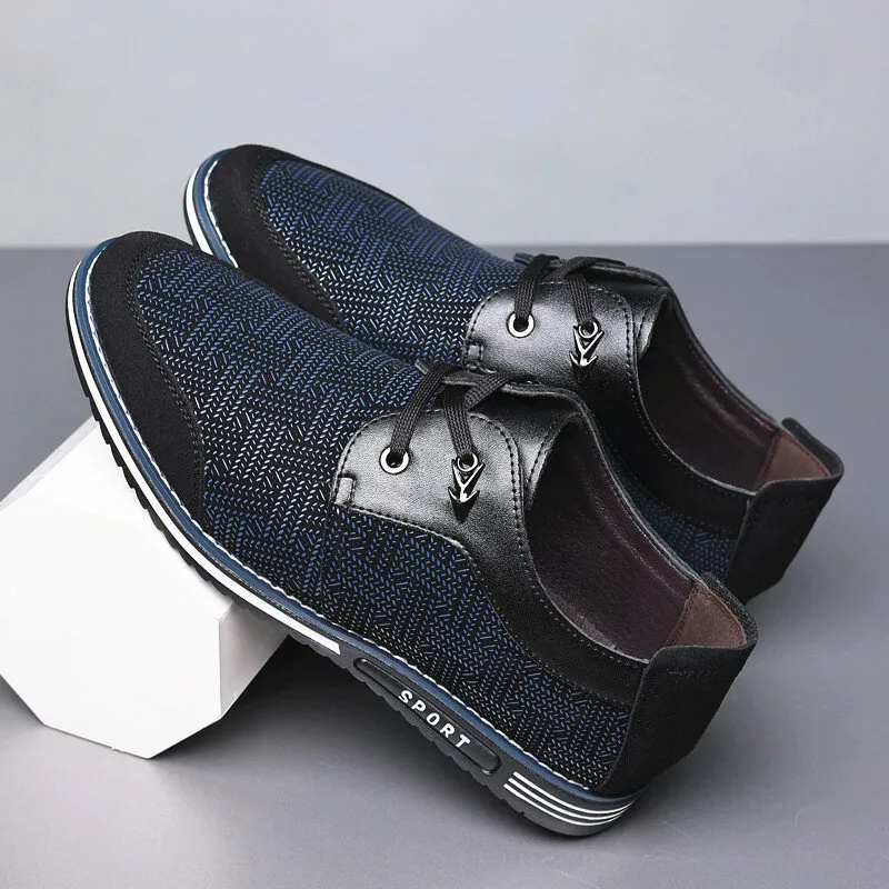 Männer Special Suede Splicing Schnüren Soft Business Casual Schuhe