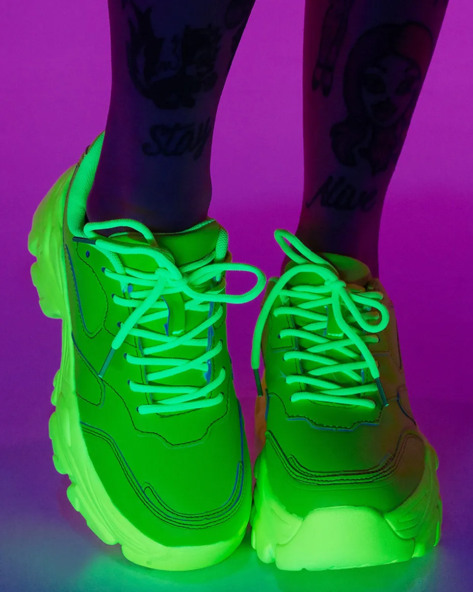 Neon Yellow Flexx Platform Sneakers