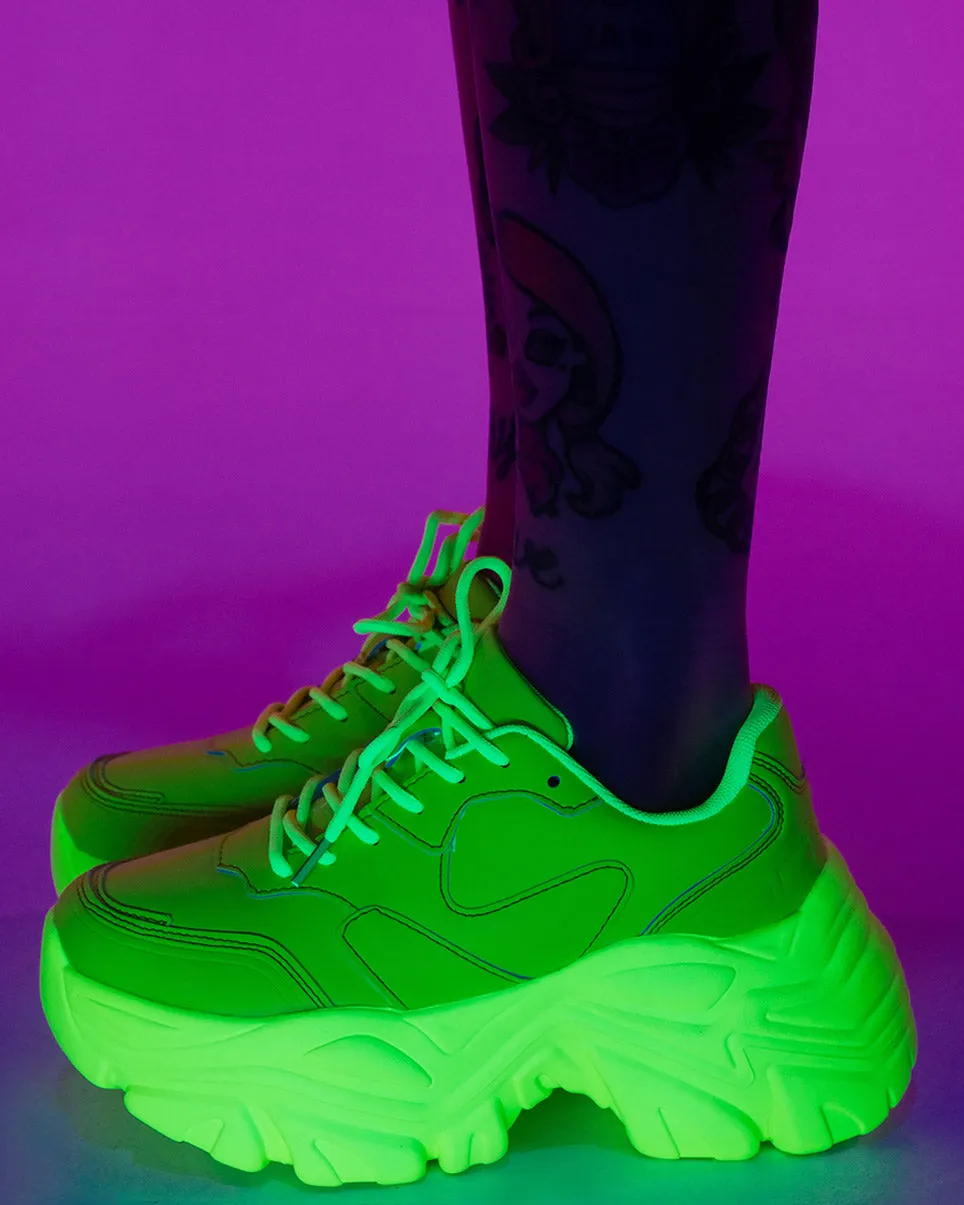 Neon Yellow Flexx Platform Sneakers