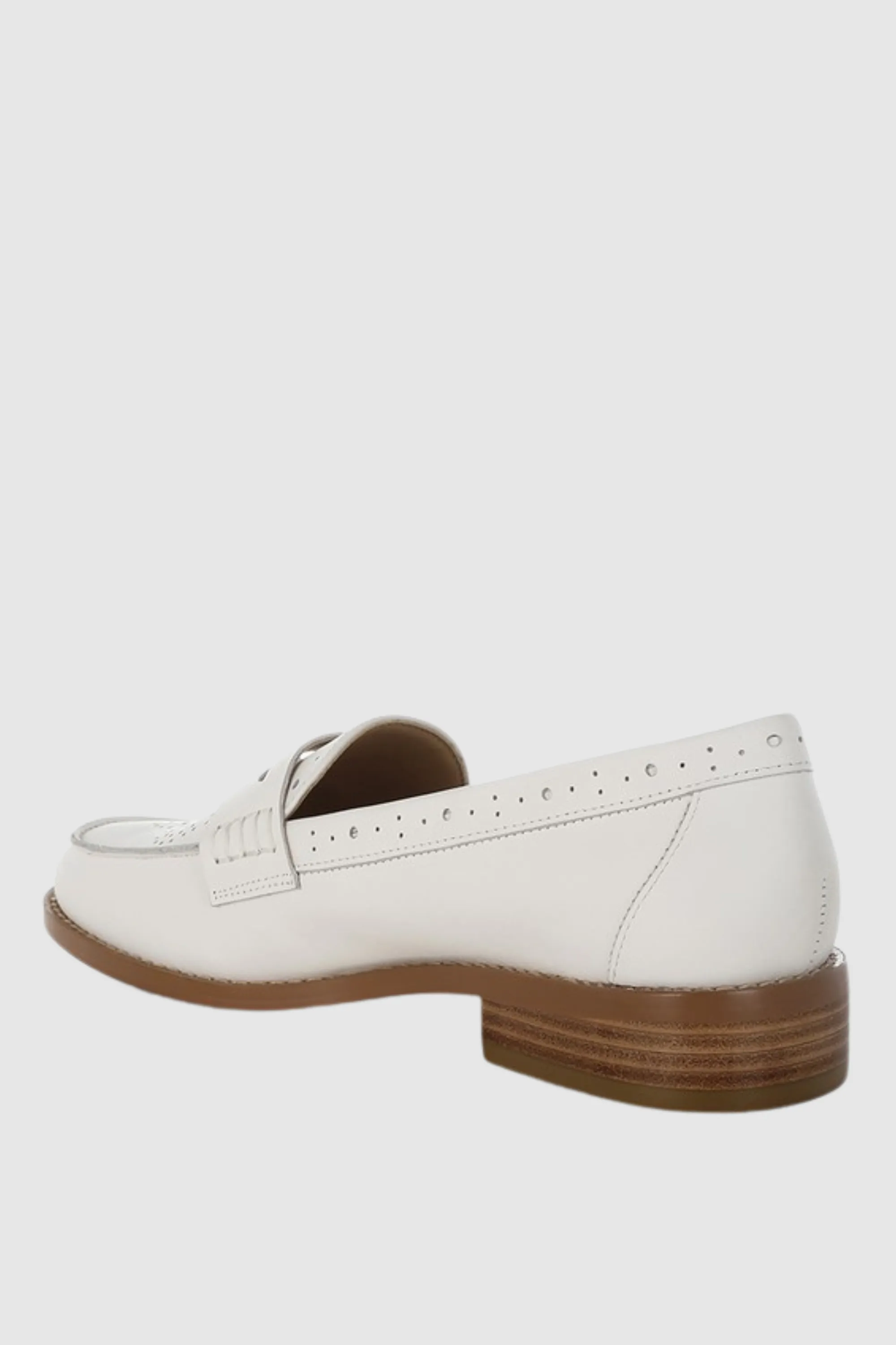 Perforated Low Heel Loafers