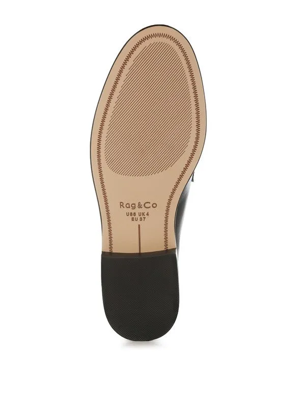 Perforated Low Heel Loafers