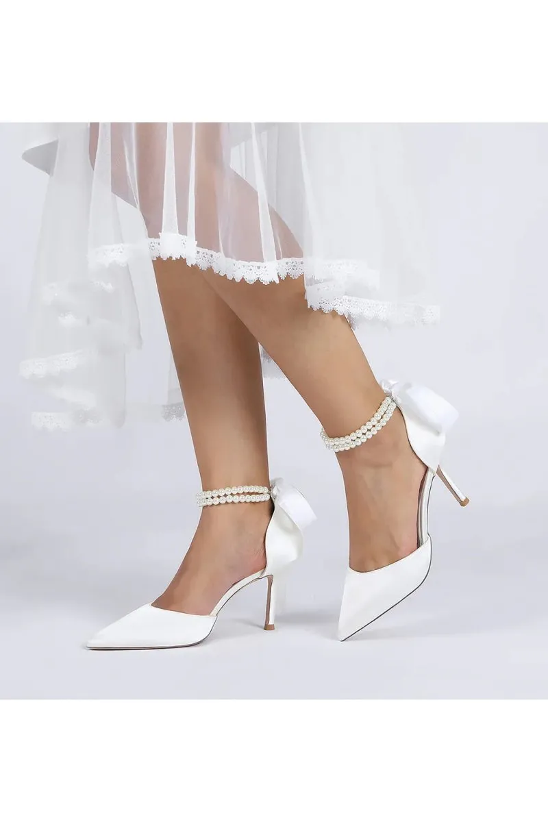 Pointed Toe Party Shoes with Ribbon Tie