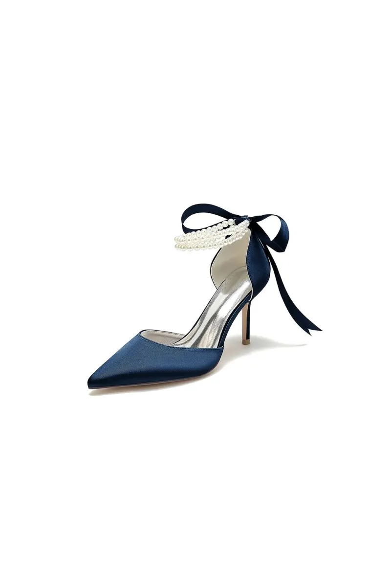 Pointed Toe Party Shoes with Ribbon Tie