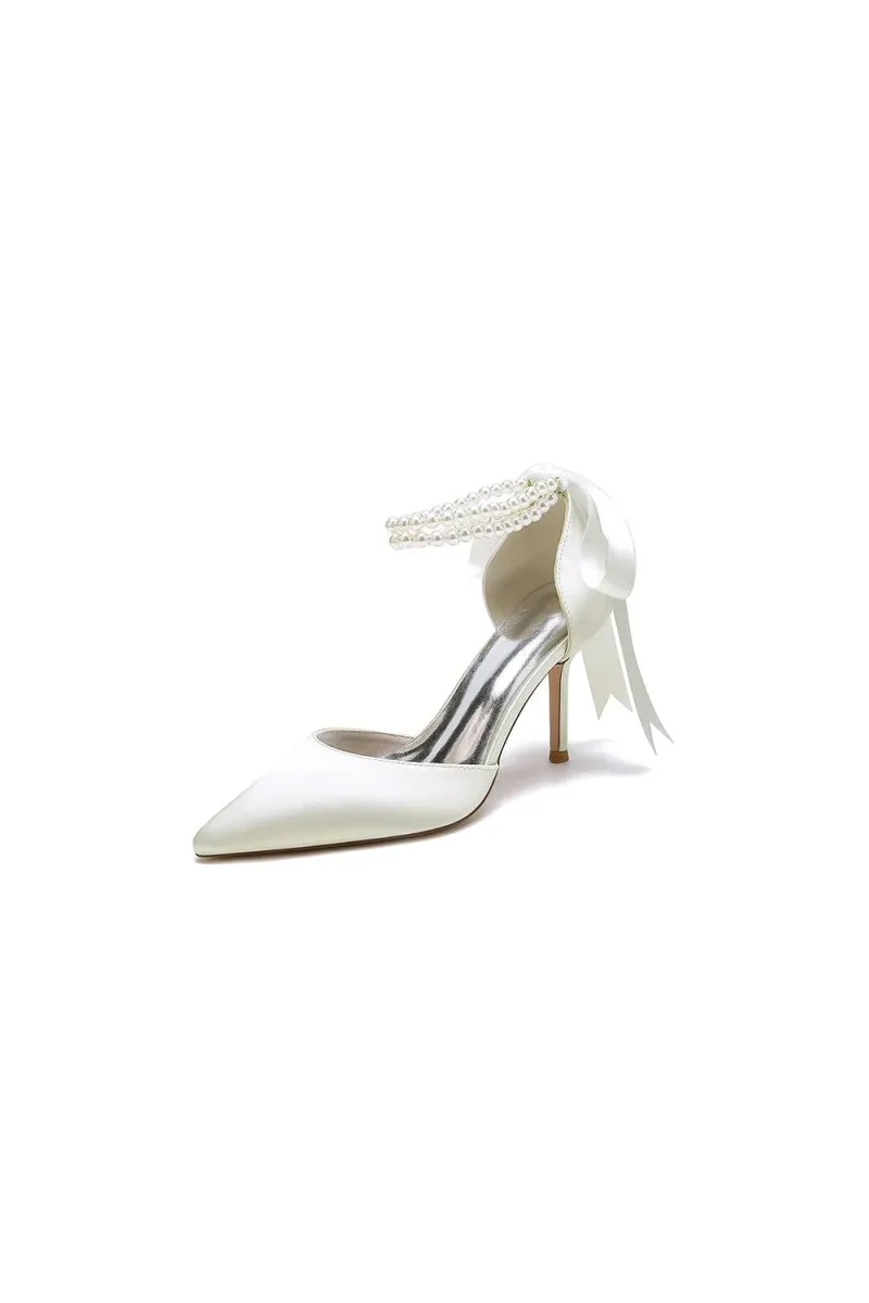 Pointed Toe Party Shoes with Ribbon Tie