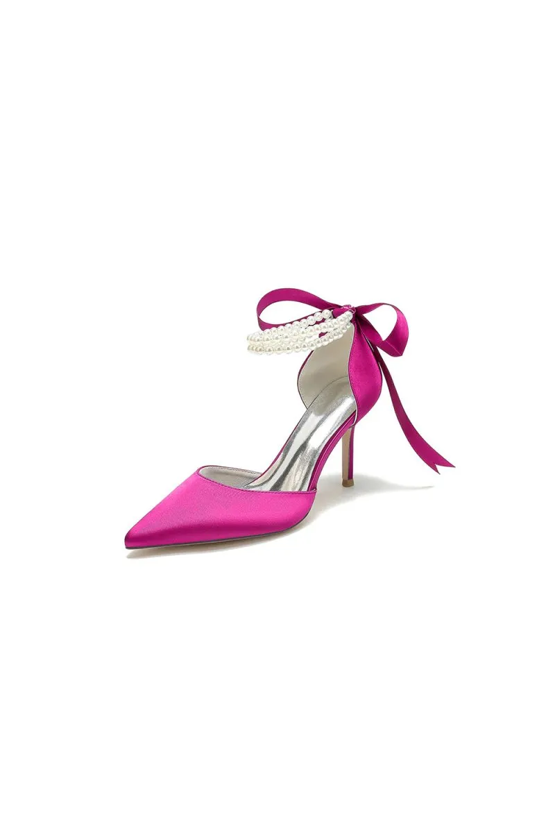 Pointed Toe Party Shoes with Ribbon Tie